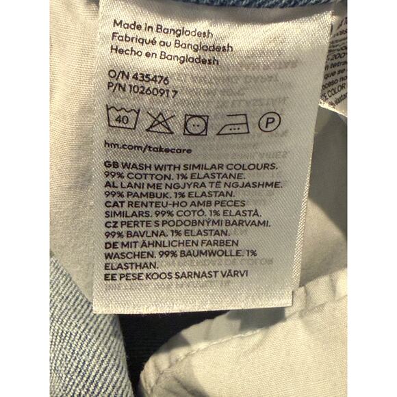 H&M Vintage Straight High Waist Coupe Droite Retro Jeans Raw Frayed Hem 6 Blue - Picture 9 of 16